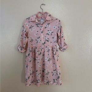 Carter's Pink Pleated Sundress with Peter Pan Collar